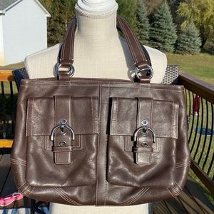 Coach Beautiful Deep Brown Leather Laptop Bag/ Travel Bag! Amazing Quality!EUC🎄